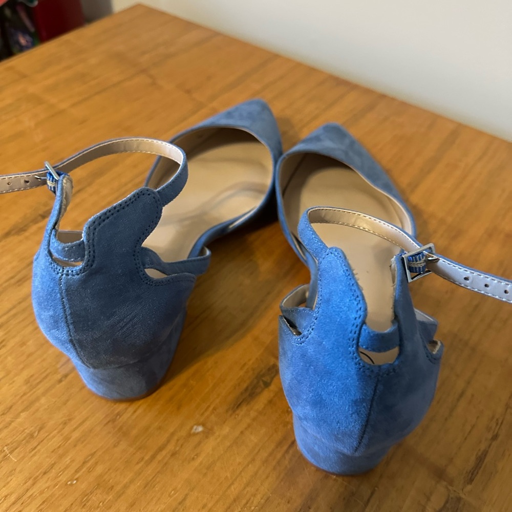 Blue Ankle Strap Women's Shoes - Picture 3 of 5